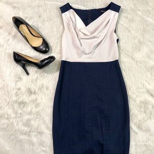 {Orsay} - Form Fitting Blue and White Dress